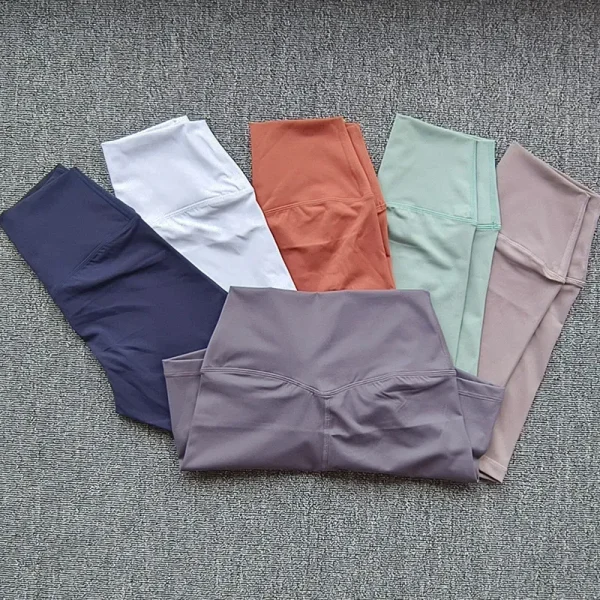 Women Fashion Solid Color High Waist Yoga Shorts