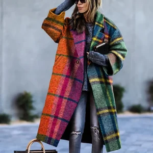 Women Fashion Autumn And Winter Long Sleeve Lapel Over Coat
