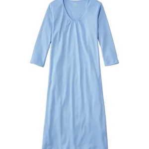 Women's Supima Cotton Nightgown, V-Neck Three-Quarter-Sleeve