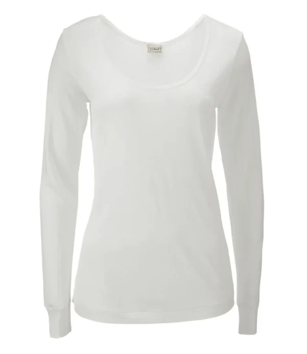Women's Silk Pointelle, Long-Sleeve Scoopneck - Image 4