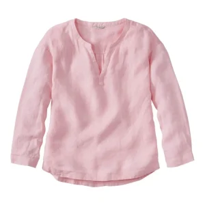 Women's Premium Washable Linen Shirt, Splitneck