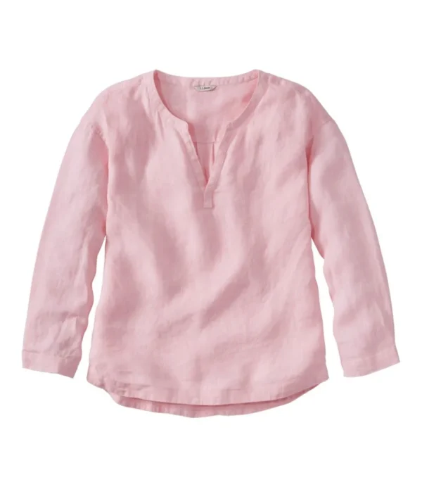 Women's Premium Washable Linen Shirt, Splitneck