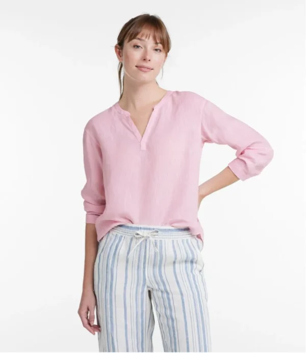 Women's Premium Washable Linen Shirt, Splitneck - Image 5