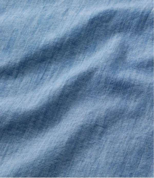 Women's Essential Cotton Shirt, Chambray Long Sleeve - Image 6