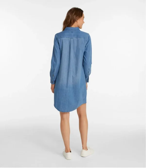 Women's L.L. Bean Heritage Washed Denim Shirt Dress - Image 3