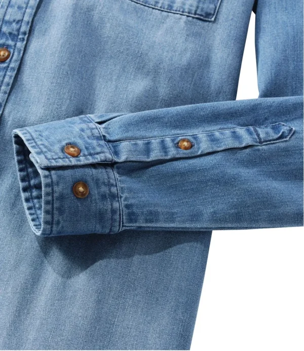 Women's L.L. Bean Heritage Washed Denim Shirt Dress - Image 5