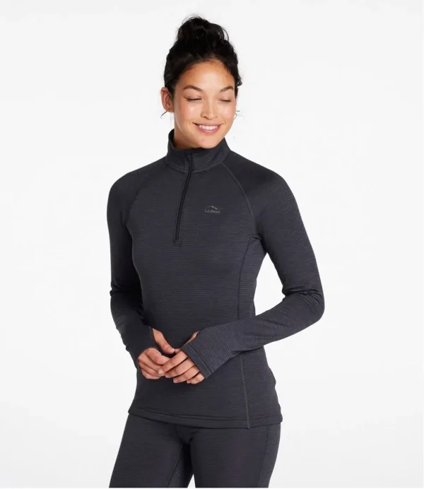 Women's L.L.Bean Midweight Base Layer Crew Top, 1/4 Zip - Image 2