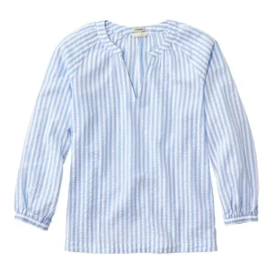 Women's Bean's Seacoast Seersucker Splitneck Shirt