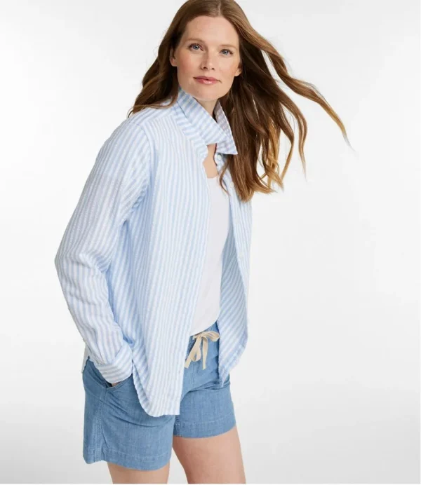 Women's Bean's Seacoast Seersucker Big Shirt - Image 4